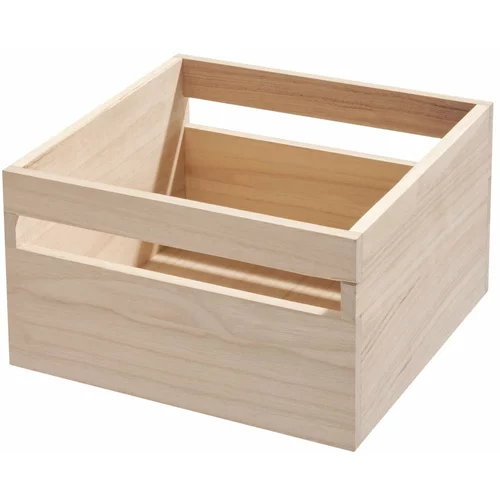 iDesign Škatla za shranjevanje iz pavlovnije iDesign Eco Wood, 25,4 x 25,4 cm