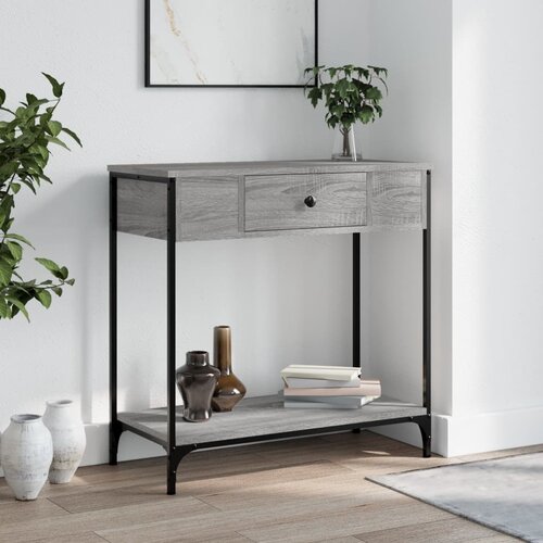 VidaXL Konzolna mizica siva sonoma 75x34,5x75 cm inženirski les Slike