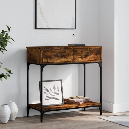 vidaXL Konzolni stol boja hrasta 75 x 34 5 x 75 cm konstruirano drvo Cijene