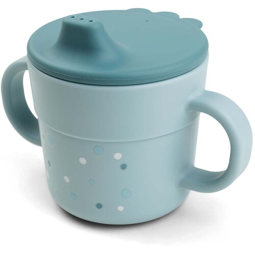 Done By Deer skodelica za učenje pitja foodie happy dots blue Cene
