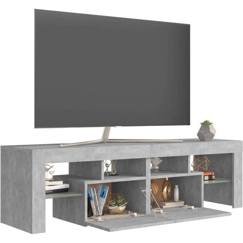 VidaXL TV ormarić s LED svjetlima siva boje betona 140x36,5x40 cm Slike
