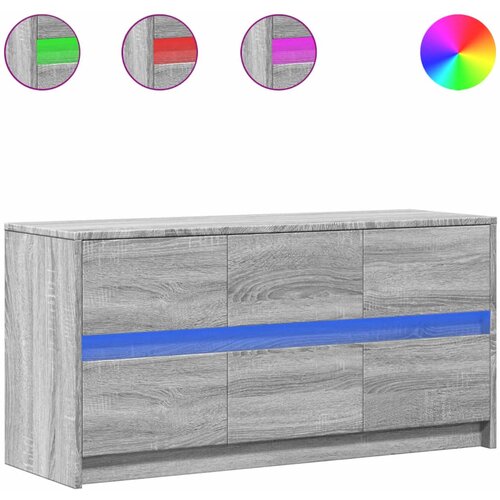 Maison Chic TV omarica - TV stojalo - Televizijska omarica z LED siva sonoma 100x34x50 cm inženirski les, (21699549) Cene