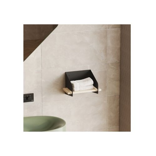 Hanah home Zidna polica s kratkim krakom, 30x20x19 cm, Crna Cijene