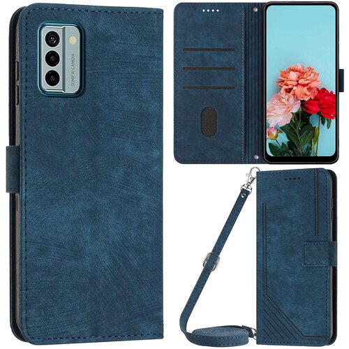 INORCO Preklopna torbica za Nokia C12 4G / C12 Pro / C12 Plus Skin-touch stojalo z natisnjenimi črtami PU usnjen denarnica ovitek za telefon, (22035297) Cene