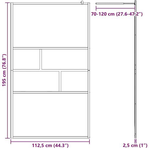  Zid za walk-in tu&amp;scaron; Crna 80 x 195 x 0.5 cm Staklo i aluminij Slike