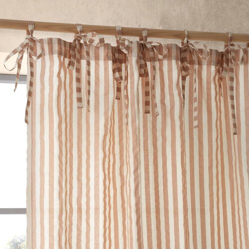 Pineapple Elephant Prosojna zavesa v barvi terakote 140x229 cm Zanzibar Stripe – Cene