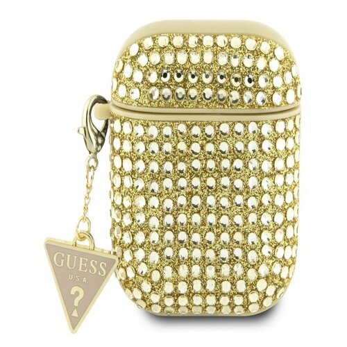 Guess Rhinestones Triangle Metal Logo AirPods 1/2 Gold Ovitek Vijolična Cene