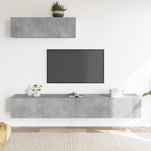  3-dijelni set TV ormarića siva betona konstruirano drvo Slike