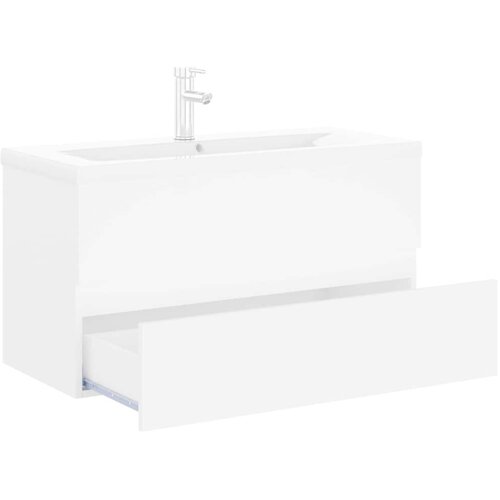  Ormarić s ugrađenim umivaonikom bijeli konstruirano drvo Bijela 90 x 38.5 x 45 cm Slike