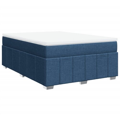 vidaXL Box spring postelja z vzmetnico modra 160x200 cm blago, (21309087) Cene
