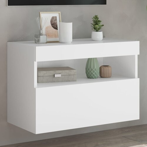  Zidni TV ormarić s LED svjetlima bijeli 60x30x40 cm Cene