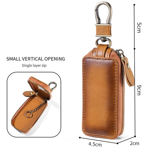 INF Usnjen etui za ključe avtomobila s prozornim okencem, tanek enoslojni vertikalni dizajn Model 2, (21746105) Cene