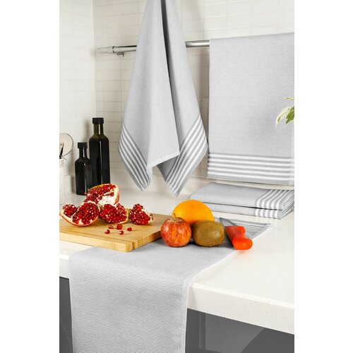 sevilla - grey grey hand towel set (5 pieces) Slike
