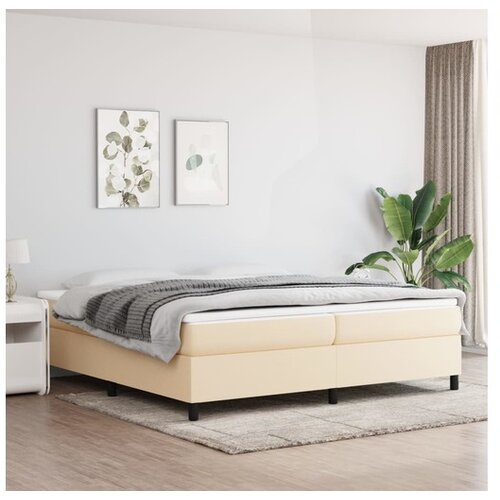  Za krevet s oprugama krem 200x200 cm od tkanine Cijene