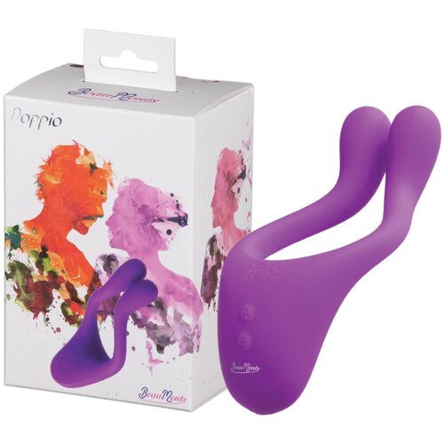 BeauMents Doppio - vibrator za par s 3 motora na baterije (ljubičasti) Cijene