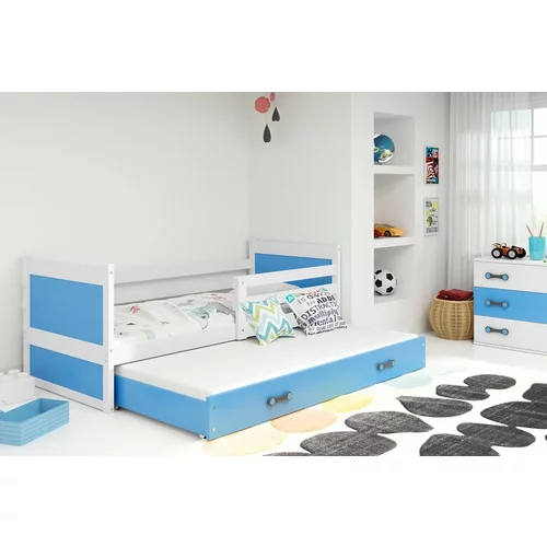 BMS Group Otroška postelja Rico z dodatnim ležiščem - 90x200 cm - bela/modra