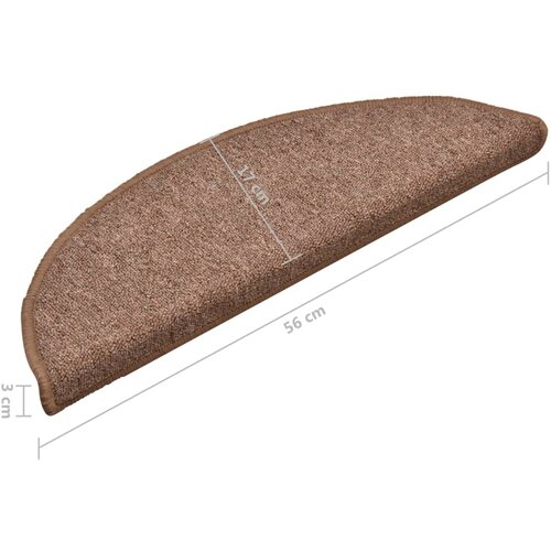  Tepisi za stepenice 15 kom smeđi 56 x 17 x 3 cm Slike