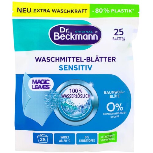 Dr. Beckmann Pralni lističi Dr. Beckmann Magic Leaves za občutljivo perilo, (5000547581) Slike