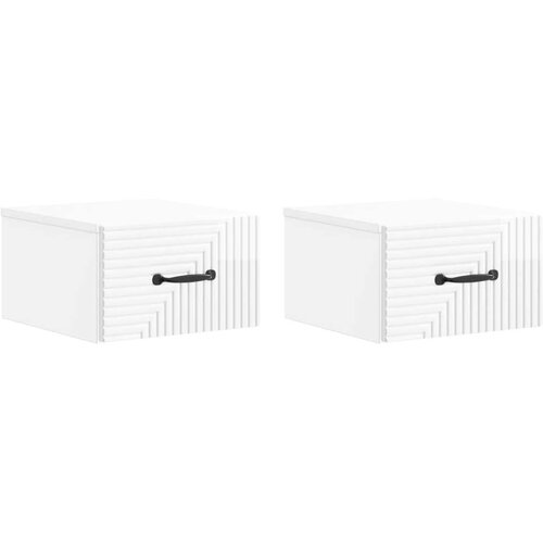  Stenski nočni omarici 2 pcs Bela visok sijaj 34,5 x 33 x 20 cm, (5000209801) Cene