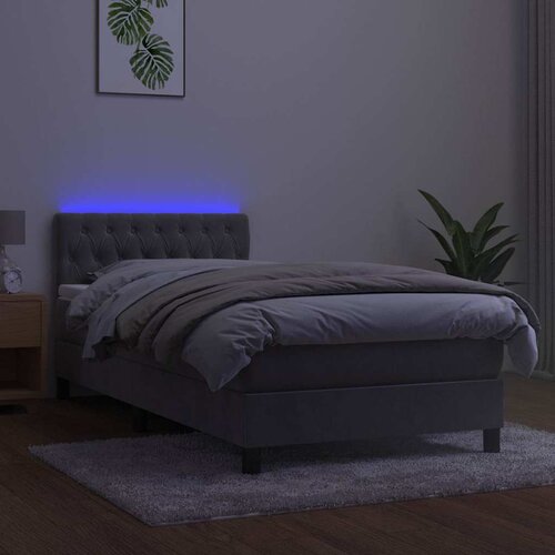  box spring s madracem LED svjetlosivi 100x200 cm bar&amp;scaron;un Slike
