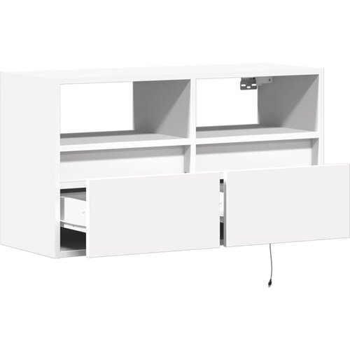  Zidni TV ormarić s LED svjetlima bijeli 80 x 31 x 45 cm Slike