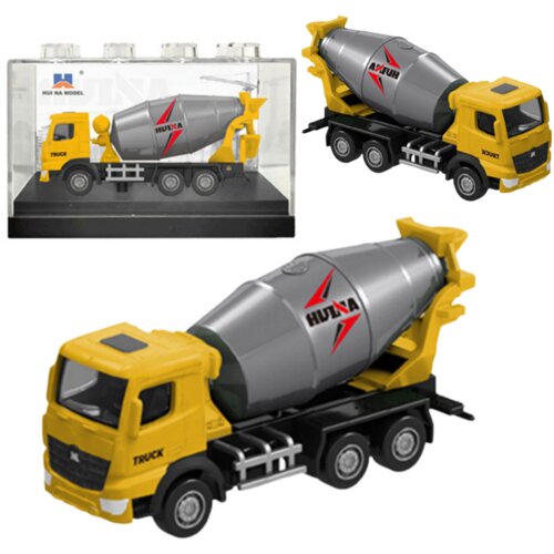  Kolekcionarski model tovornjaka me&amp;scaron;alca za beton Huina 1:80 - siva/rumena Slike