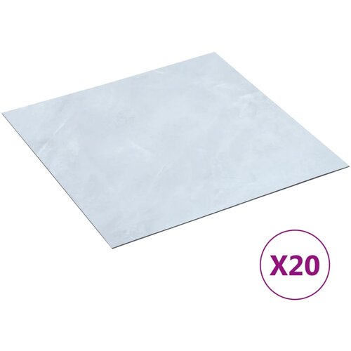 VidaXL Samolepilne talne plo&amp;scaron;če 20 kosov PVC 1,86 m&amp;sup2; bel marmor Slike