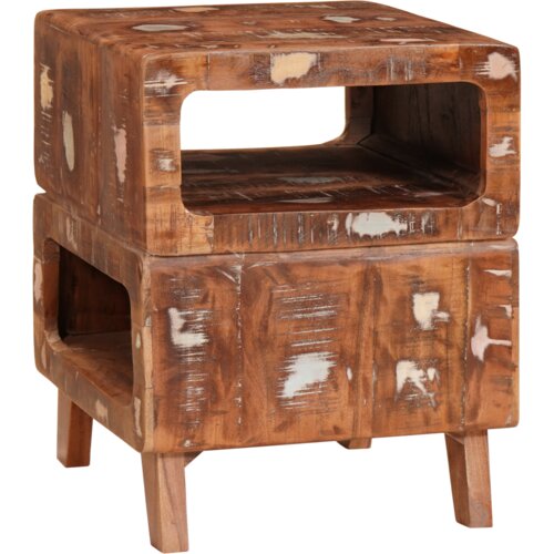 vidaXL Konec mize večbarvno 40 x 40 x 49 cm trden predelan les Cene