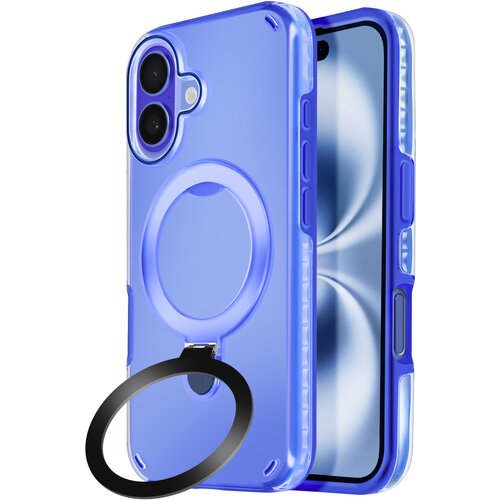 AVIZAR MagSafe ohi&scaron;je za iPhone 16 Odporno na udarce z zložljivim stojalom, Modra, (5000016439) Cene