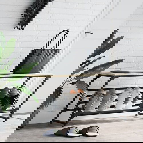 VidaXL Stalak za cipele boja hrasta 90 x 30 x 45 cm konstruirano drvo Slike