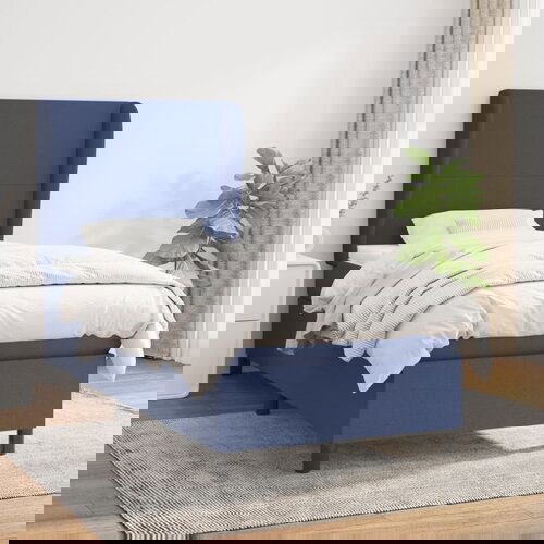 The Living Store Box spring postelja z vzmetnico modra 80x200 cm blago - Box Spring Postelja, (21513482) Slike