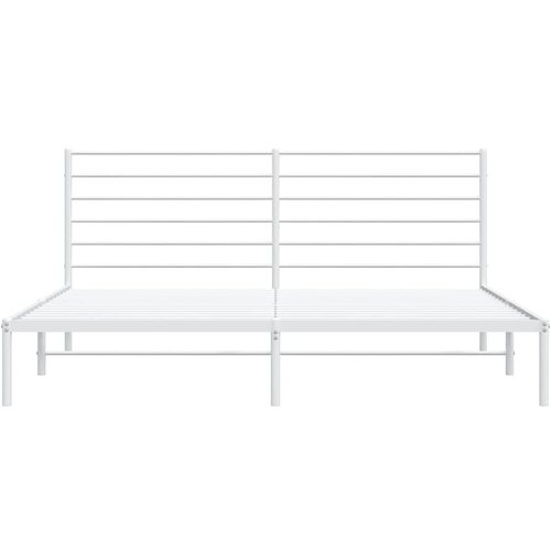  Metalni okvir za krevet s uzglavljem bijeli 183x213 cm Slike