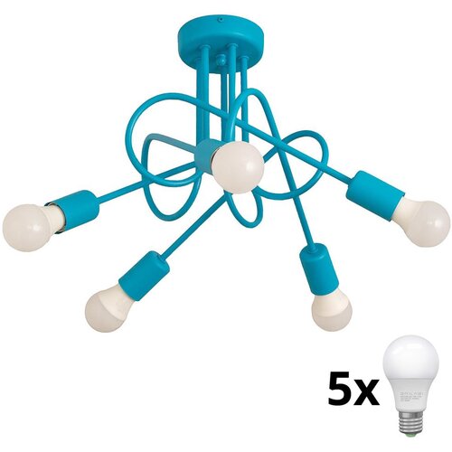  LED dečiji plafonski luster OXFORD 5xE27/15W/230V plavi Cene