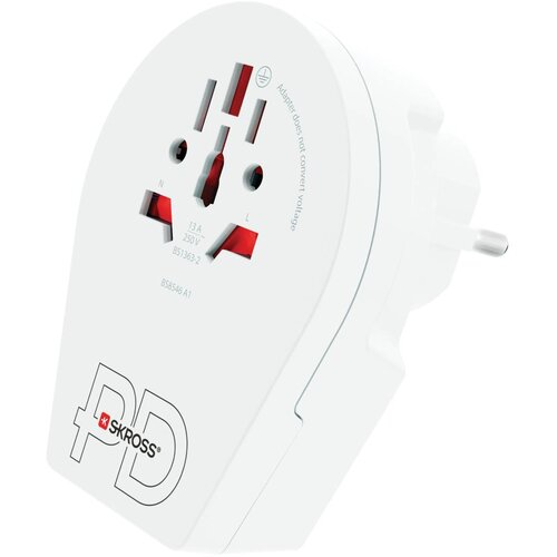 Skross 16A univerzalni potovalni napajalnik power delivery, bela, (21736860) Slike