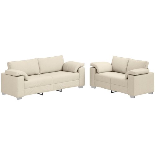 VidaXL 2-delni kavč z blazinami Lan, (22054323) Slike