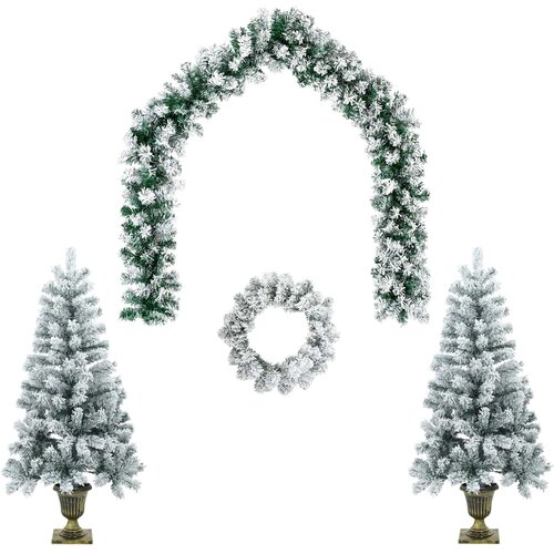  Set mini božićnih drvaca 120 cm PVC Zelena i bijela Slike