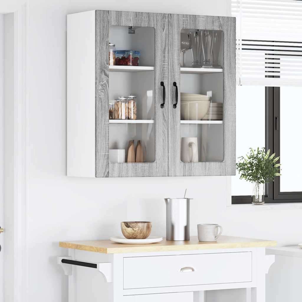 VidaXL zidni kuhinjski ormarić zidne 2 pcs siva sonoma 40 x 31 x 80 cm Slike