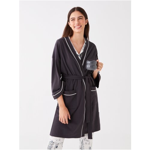 LC Waikiki Women&amp;#039;s Plain Dressing Gown with Shawl Collar Slike