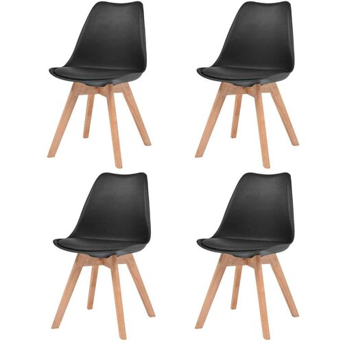  Blagovaonske stolice 4 kom crne plastične Slike