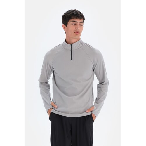 Dagi Light Gray Men's Zipper Collar Sweatshirt Cene