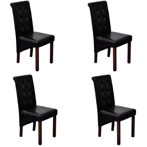  Blagovaonske stolice od umjetne kože 4 kom crne