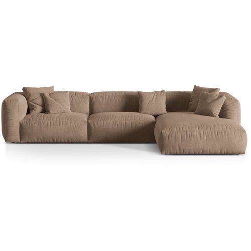 Micadoni Svjetlo smeđa kutna garnitura od boucl&amp;eacute; tkanine (s desnim kutom) Martina &amp;ndash; Home Slike
