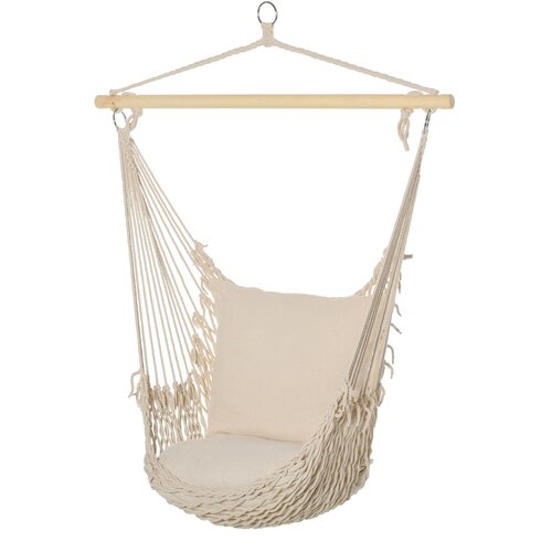 Outsunny Vrtna viseča mreža iz vrvi viseča mreža v stilu Shabby Chic za notranjo in zunanjo uporabo, bela, 120L x 90Pcm, (20752834) Slike
