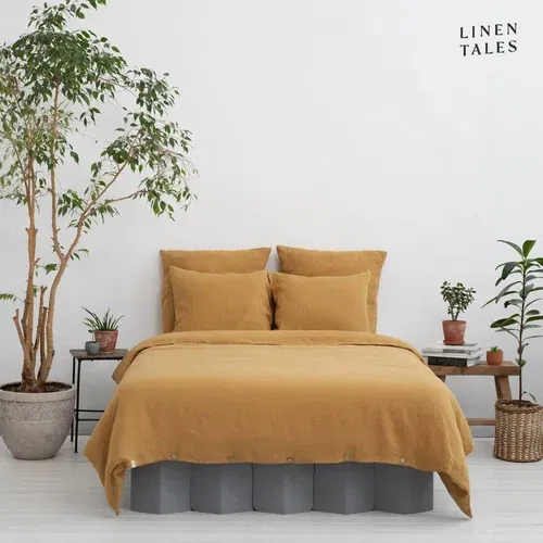 Linen Tales Posteljina za bračni krevet od konopljinog vlakna u boji senfa 200x220 cm -