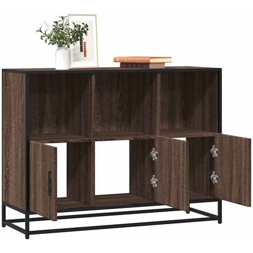 VidaXL Komoda smeđi hrast 100x35x76 cm konstruirano drvo Slike