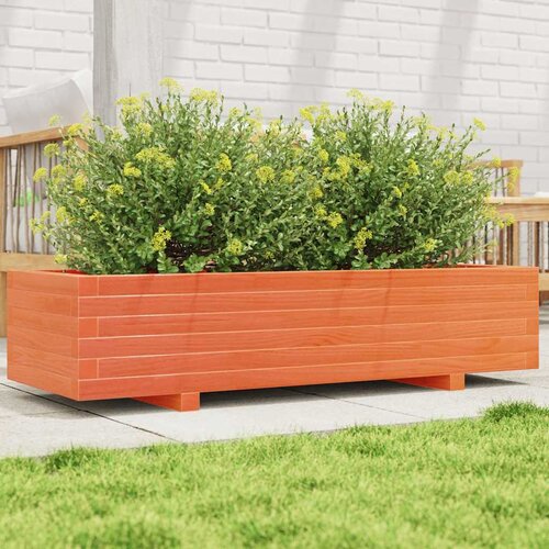  Vrtna sadilica voštano smeđa 110x40x26,5 cm masivna borovina Cene
