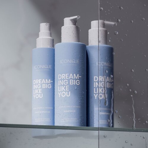 ICONIQUE Professional DREAMING BIG LIKE YOU Volume &amp;amp; Thickness sprej bez ispiranja za povećanje volumena za nježnu kosu 150 ml Slike