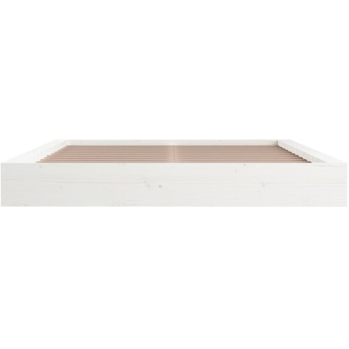  Okvir za krevet od masivnog drva bijeli 150 x 200 cm veliki Slike