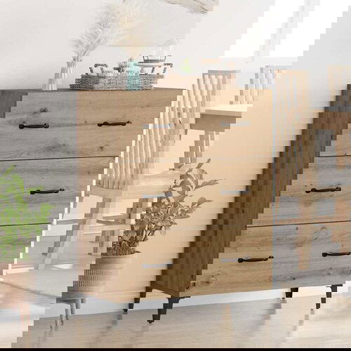 vidaXL Strani šal s predalom Umetni hrast 69,5 x 34 x 90 cm Cene