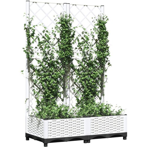  Vrtna sadilica s re&amp;scaron;etkom bijela 80 x 40 x 121,5 cm PP Slike